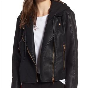 BLANKNYC Meant to Be Moto Jacket w/Removable Hood